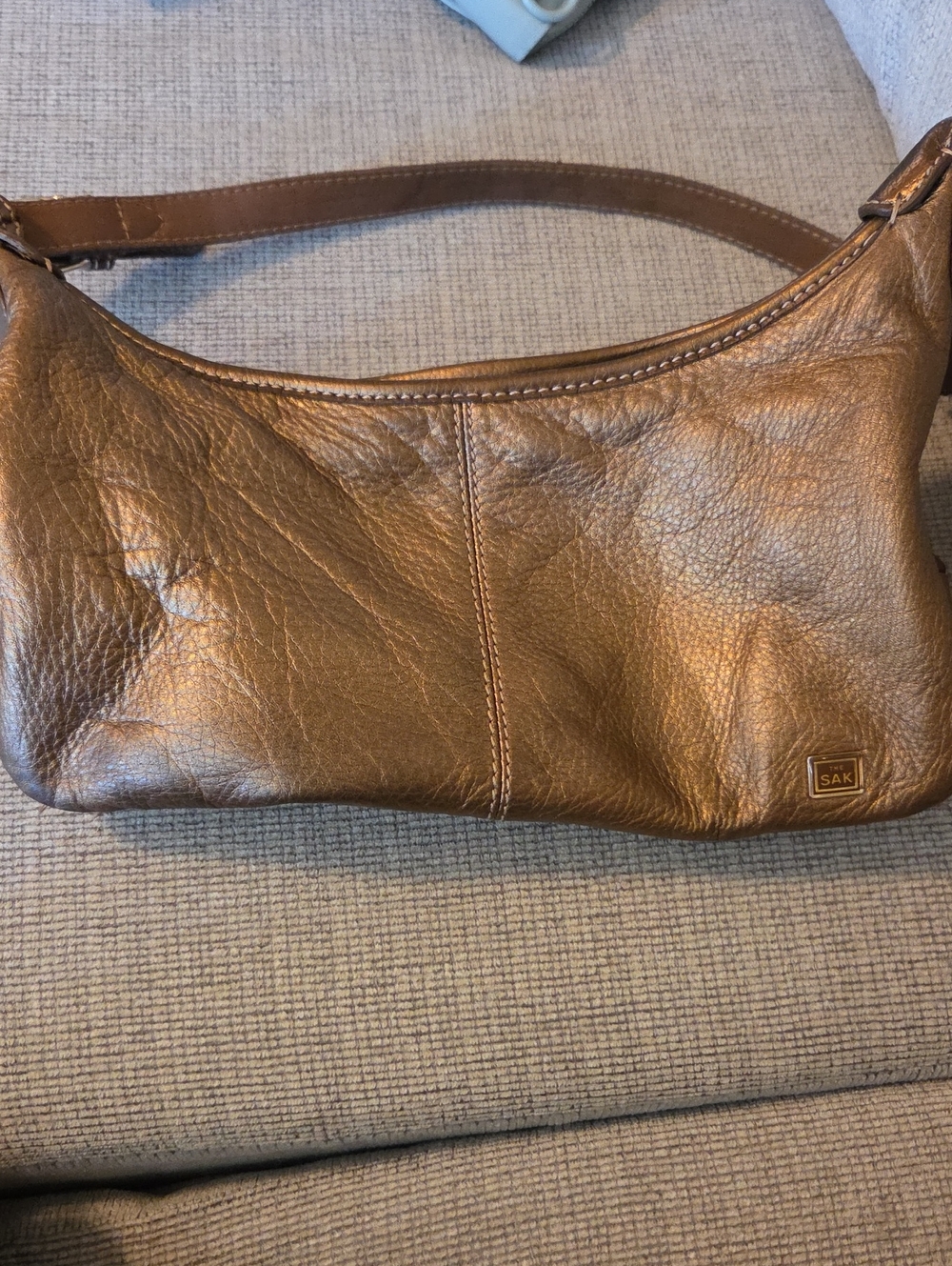 The Sak Metallic Brown Leather Shoulder Hobo